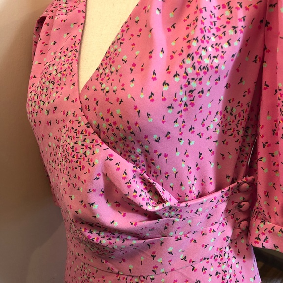 Kate Spade Meadow pink floral faux wrap dress NWOT - Picture 9 of 16